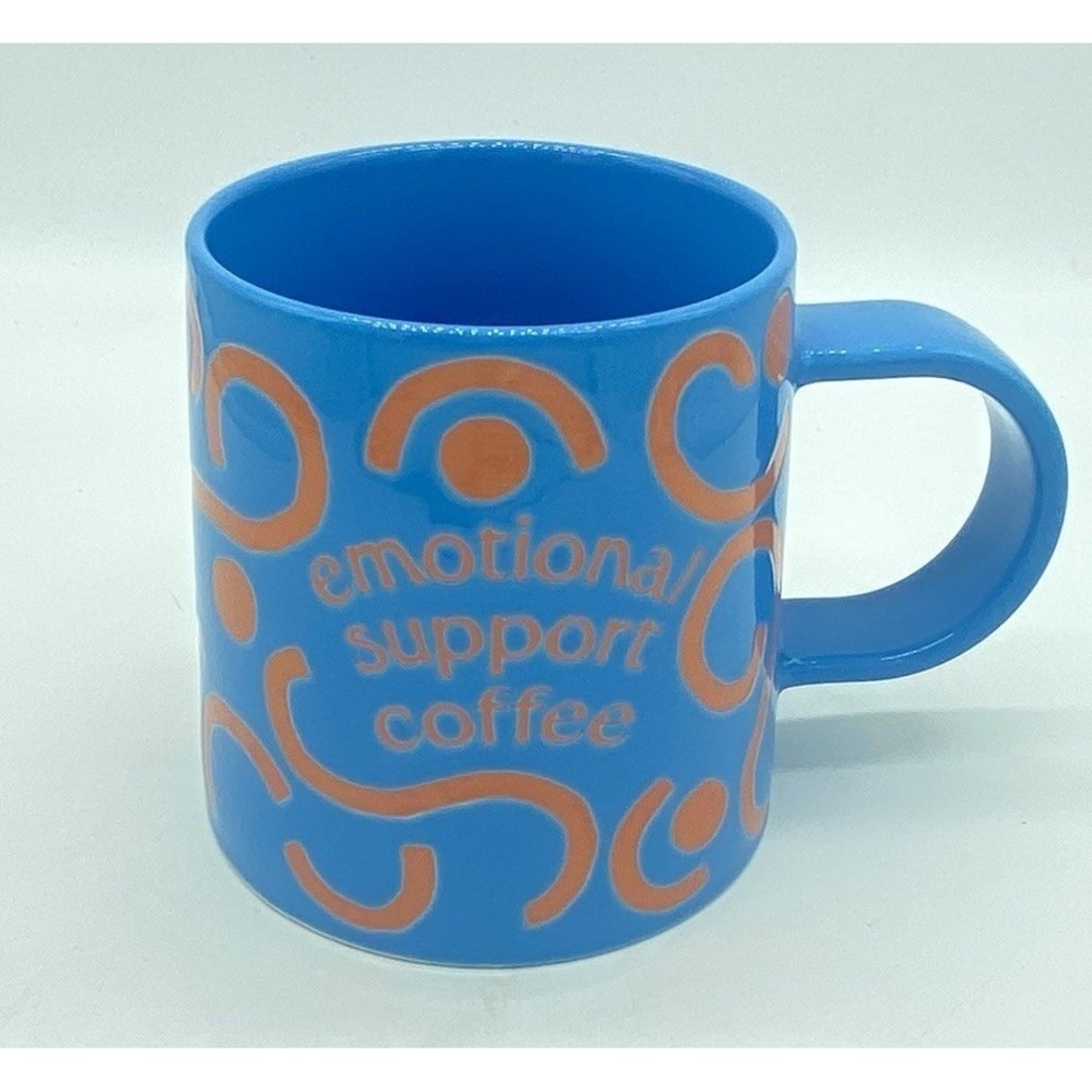 Stoneware Emotional Support Coffee Mug 16 Ounces Blue Room Essentials Funny Gift